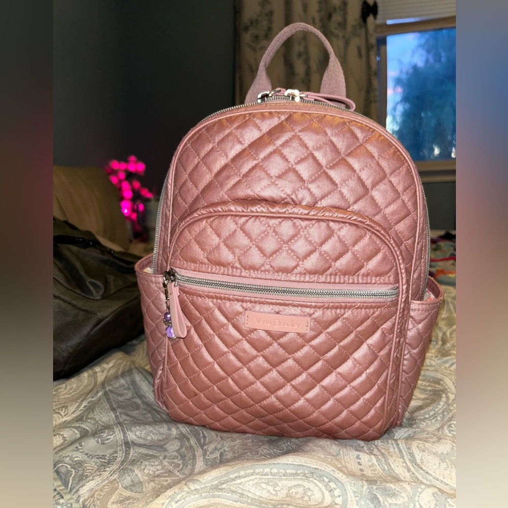 Vera Bradley Blush metallic mini backpack